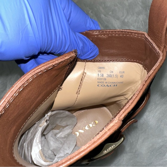 COACH Lacey Boot Chelsea Style Ankle Boot in Dark Saddle Size 9.5 - Picture 14 of 16